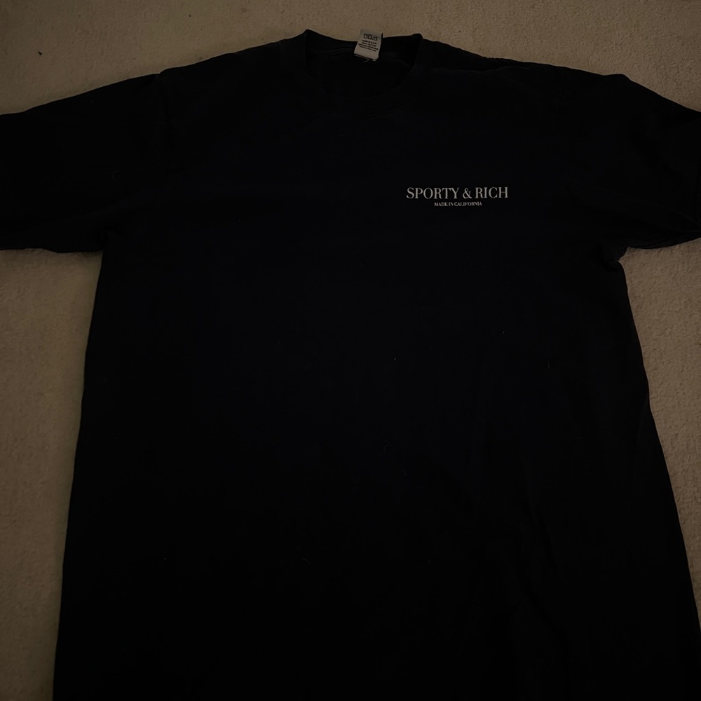 Sporty & Rich Black Short Sleeve Tee
